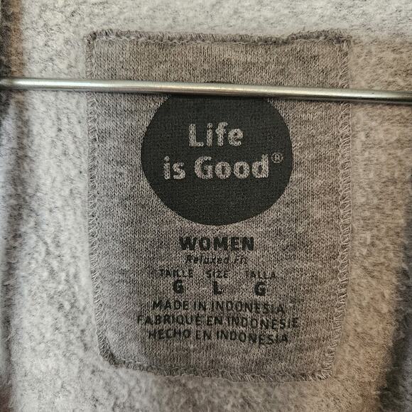 Life Is Good Womens Large Full Fleece Hooded Jacket Love Is All You Need Relaxed - Picture 3 of 11